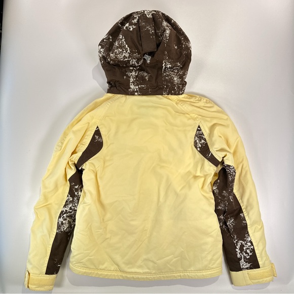 Nils Women’s Insulated Ski Jacket Butter Yellow Abstract Brown Small - Picture 3 of 12